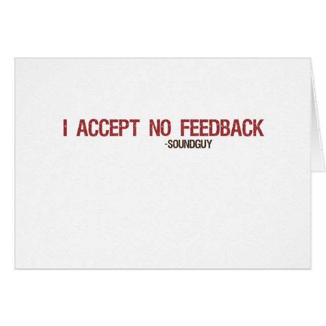 Ich nehme kein Feed-back an (Vorderseite (Horizontal))