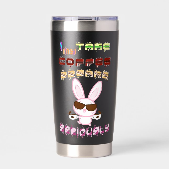 Ich nehme meine Kaffeepause ernst Thermobecher (Vorderseite)