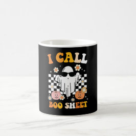Ich nenne Bootblatt Halloween Retro Ghost Kaffeetasse