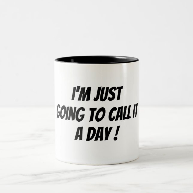 Ich nenne es einen schlechten Morgen Schwarz-weiß Zweifarbige Tasse (Mittel)