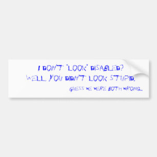 Ich nicht "schaue" mit Behinderung? Autoaufkleber