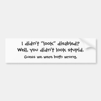 Ich nicht "schaute" mit Behinderung? Autoaufkleber