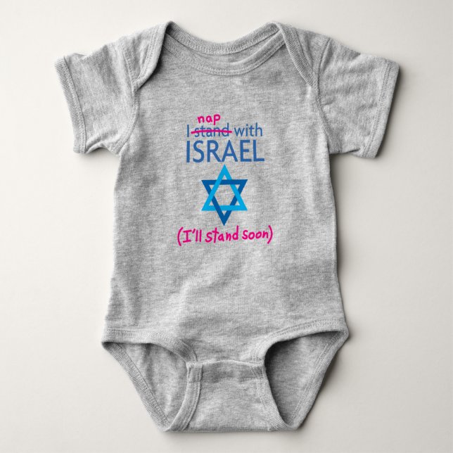 "Ich Nickerchen mit Israel" Baby Strampler (Vorderseite)