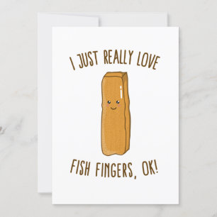 Ich nur wirklich Liebe Fisch Fingers, Ok! Niedlich Einladung