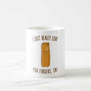 Ich nur wirklich Liebe Fisch Fingers, Ok! Niedlich Kaffeetasse
