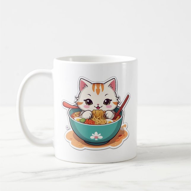 Ich nur wirklich Liebe Ramen Kitten Kaffeetasse (Links)