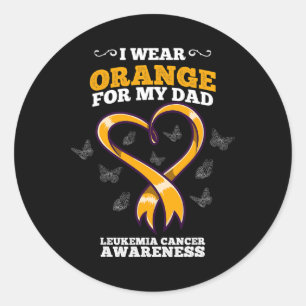 ich Orangen Vater Leukämie Krebs Bewusstsein Blut Runder Aufkleber