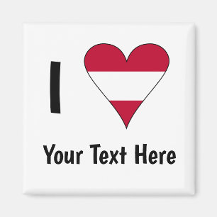Ich (Österreichische Flagge Herz Liebe) Ihren Text Magnet
