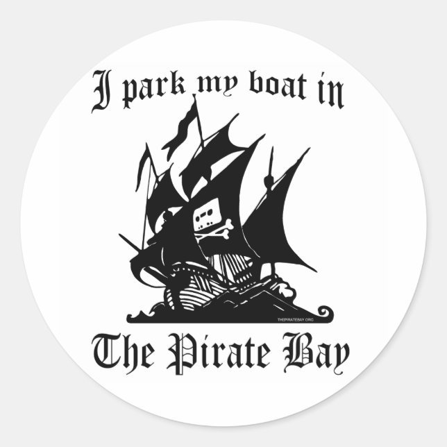 Ich parke mein Boot in der Pirate Bay Runder Aufkleber (Vorderseite)