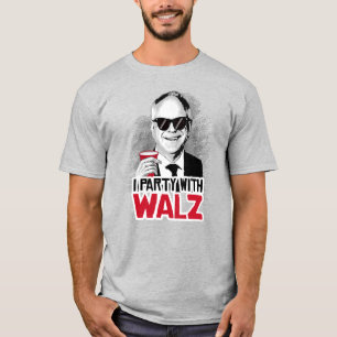 Ich Party mit Tim Walz T-Shirt