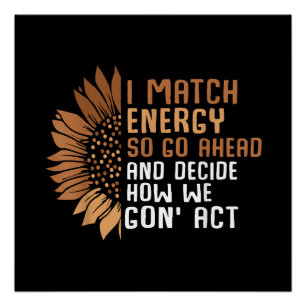 Ich passe Energie-Empowerment afroamerikanisch Afr Poster