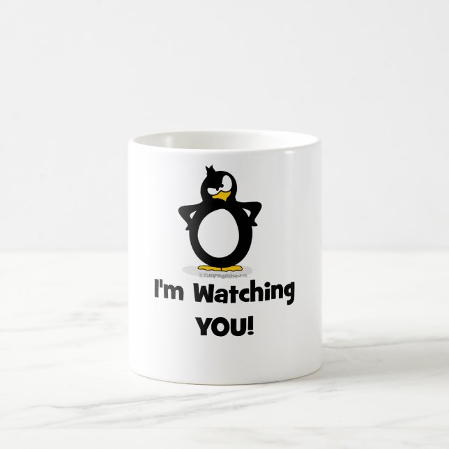 Ich passe Sie Pinguin auf Tasse (Mittel)