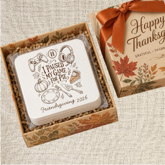 Ich pausierte mein Spiel für den Pie Friendsgiving Rechteckiger Pappuntersetzer