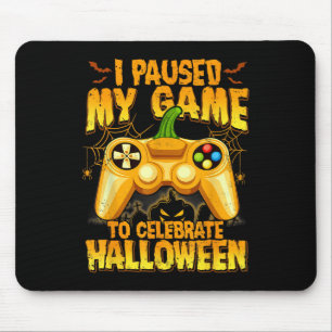 Ich pausierte mein Spiel, um Halloween-Videospiel Mousepad