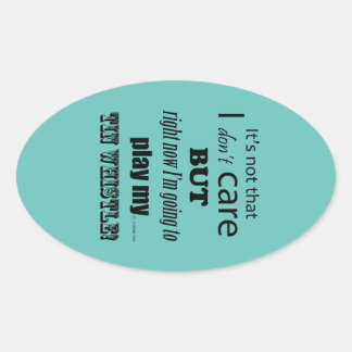 Ich pflege Tin Whistle Oval Sticker