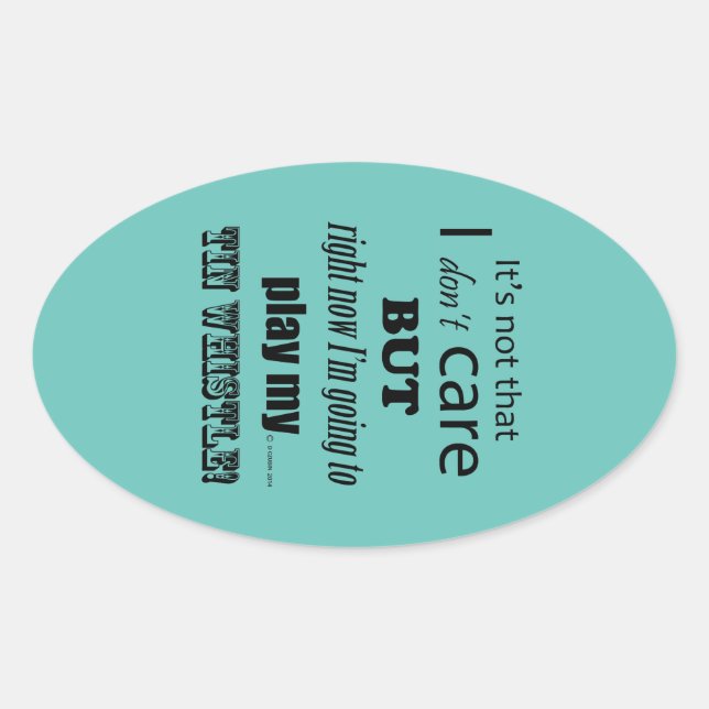 Ich pflege Tin Whistle Oval Sticker (Vorderseite)