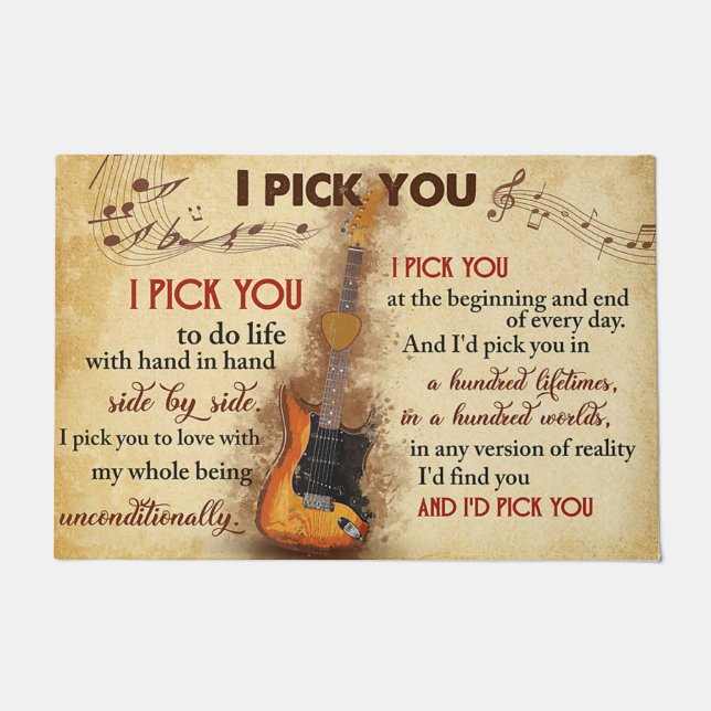 Ich pick dir Mat, schöne Gitarrenzitate Fußmatte (Vorderseite)