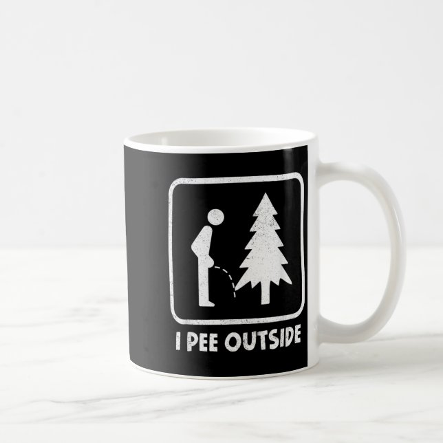 Ich pinkel draußen Camping Humor Junge Schild Camp Kaffeetasse (Rechts)