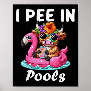 Ich pinkle in Pools Highlands Kuh Lustige Witze Sa Poster