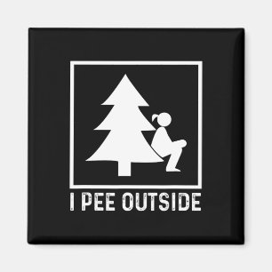 Ich Pipi Außerhalb Mädchen Schild Lustig Camping W Magnet