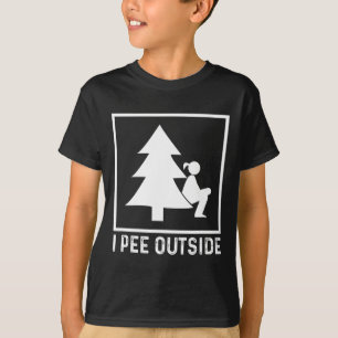 Ich Pipi Außerhalb Mädchen Schild Lustig Camping W T-Shirt