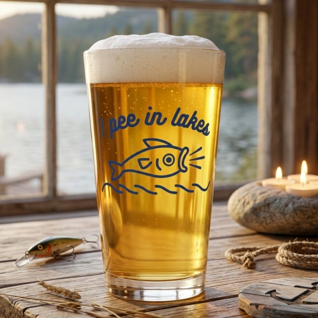 Ich Pipi in Seen Lustiges Pint Glas (Von Creator hochgeladen)