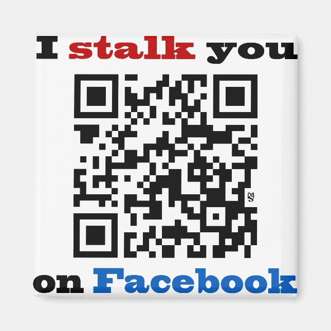 Ich pirsche Sie auf Facebook QR Code an Magnet (Vorne)