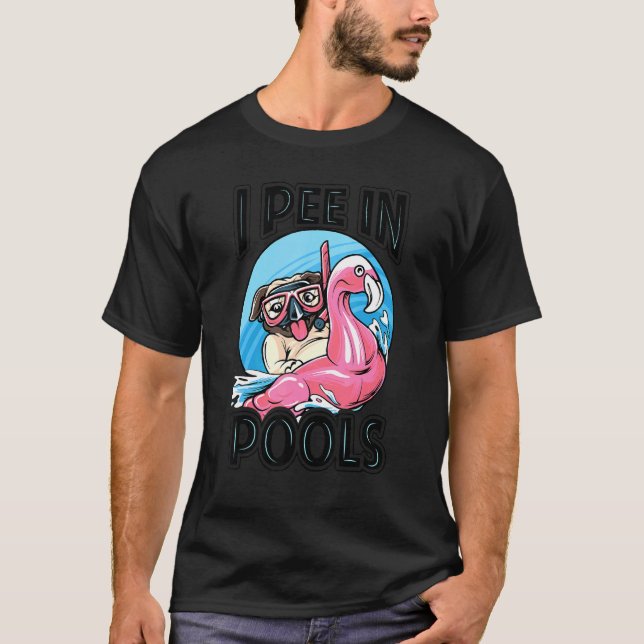 Ich pisse in Pools Dog Schwimmbad Witze T-Shirt (Vorderseite)