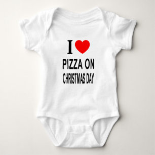 ICH ❤️ PIZZA AM CHRISTMAS TAG I LIEBE PIZZA AUF CH BABY STRAMPLER