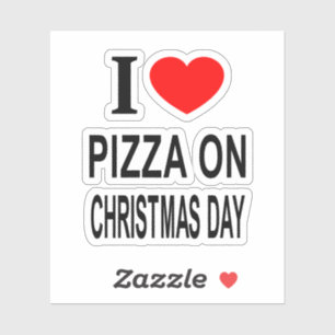 ICH ❤️ PIZZA AM CHRISTMAS TAG I LIEBE PIZZA AUF Vi Aufkleber