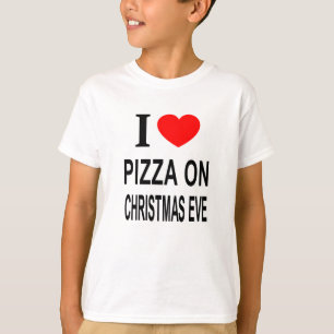 Ich ❤️ PIZZA AN HEILIGABEND ICH LIEBE PIZZA AN WEI T-Shirt