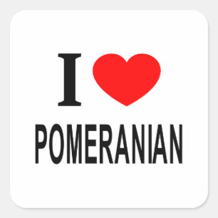 Ich ❤️ POMERANIAN Ich liebe Pomeranian Ich mag Pom Quadratischer Aufkleber