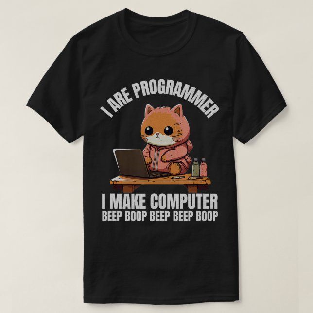 Ich programmiere Computer-Beep Boop Funny C T-Shirt (Design vorne)