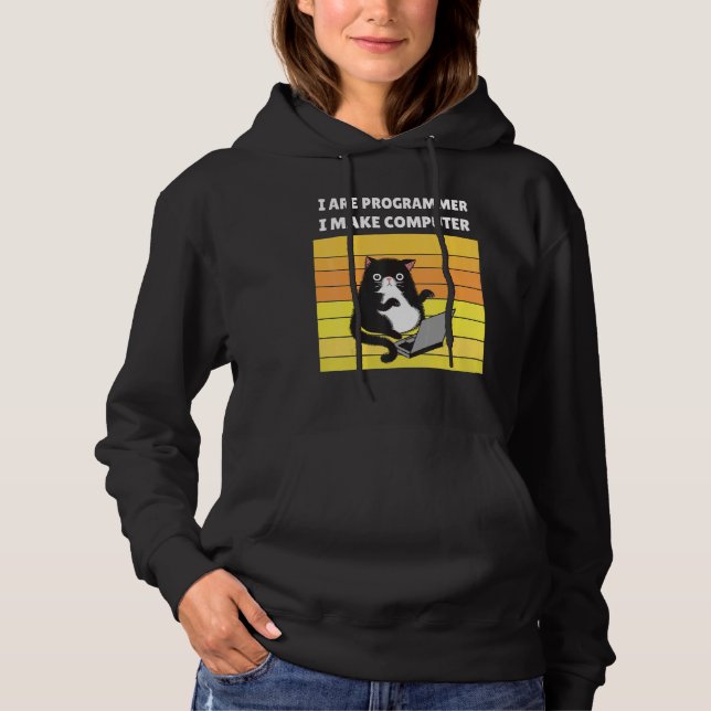 Ich programmiere Computer Cat 1 Hoodie (Vorderseite)
