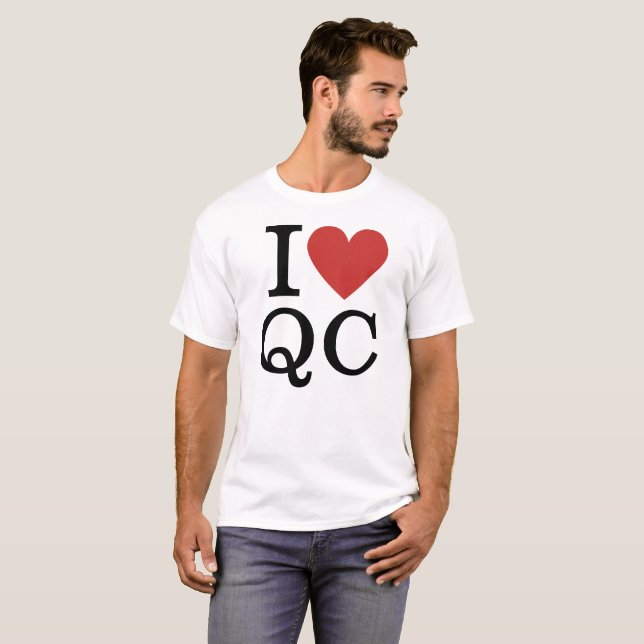 Ich ❤️ QC Quality Kontrolle für Mitarbeiter CUSTOM T-Shirt (Vorne ganz)