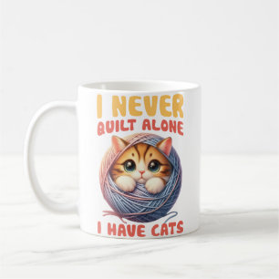 Ich quilt allein nicht, ich habe Katzen Quiltliebh Kaffeetasse