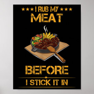 Ich raube mein Fleisch, Sommer Grillen Witziger Te Poster