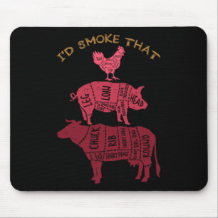 Ich rauche das Grill Mousepad