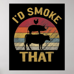 Ich rauche, dass die lustige GRILLEN das Geschenk  Poster