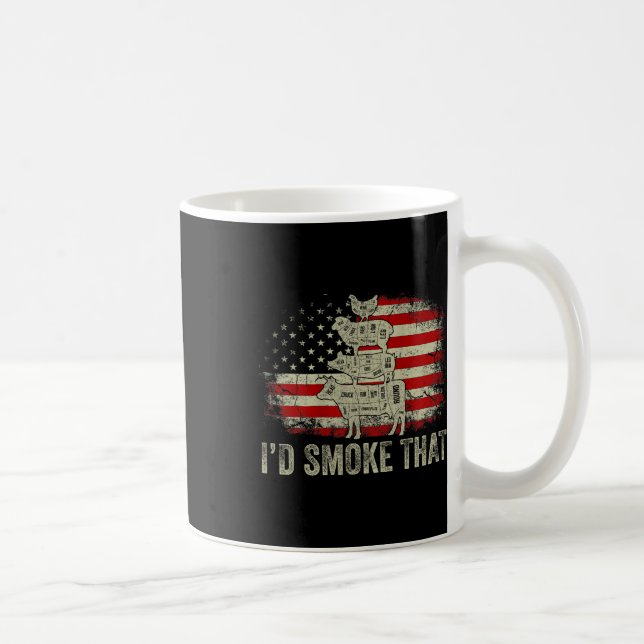 Ich rauche, dass Griller Koch Pitmaster Outdoor Ca Kaffeetasse (Rechts)