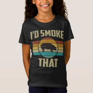 Ich rauche, dass lustige Retro-GRILLEN Pig Fleisch T-Shirt