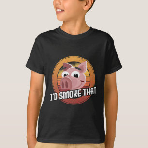 Ich rauche, dass Schweinefleisch Grillen Fleisch R T-Shirt