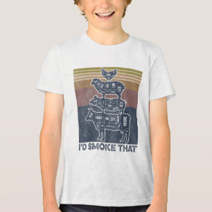 Ich rauche, dass Schweinefleisch-Hühnerfleisch-Häh Tri-Blend Shirt