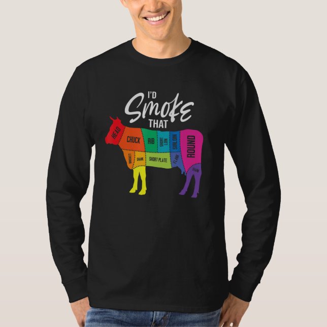 Ich rauche den Rinderrindergriller Pitmaster B T-Shirt (Vorderseite)
