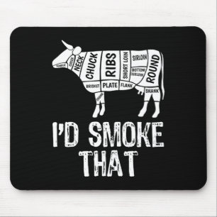 Ich rauche die Kuh-Grillen und raucht Grillgrill Mousepad