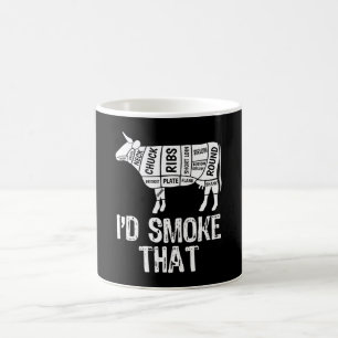 Ich rauche diese Kuh-GRILLEN, rauchend Grillgrill Kaffeetasse