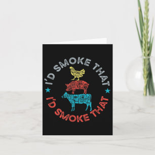 Ich rauche diese lustige Grillen Barbecue Fleisch Karte