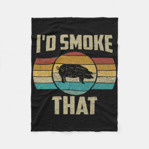 Ich rauche dieses Shirt Funny Retro Grillen Pig Fl Fleecedecke