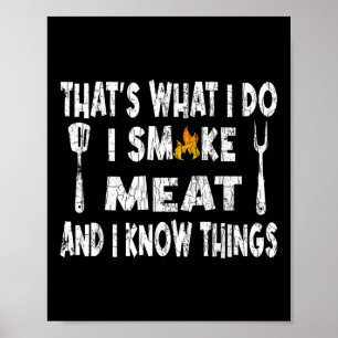 Ich rauche Fleisch Funny Barbeque Grilled Grillen Poster