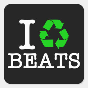 Ich recycel Beats Quadratischer Aufkleber